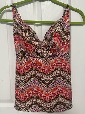 Freya Women’s Swim Top - Beautiful Print Brown, Orange, Gold & Purple 30H